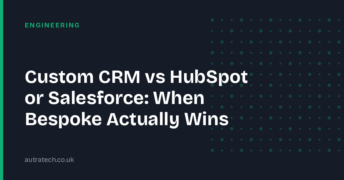 Custom CRM vs HubSpot or Salesforce: When Bespoke Actually Wins