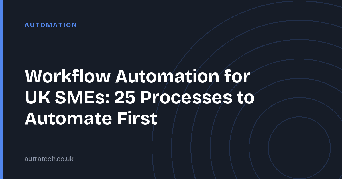 Workflow Automation for UK SMEs: 25 Processes to Automate First